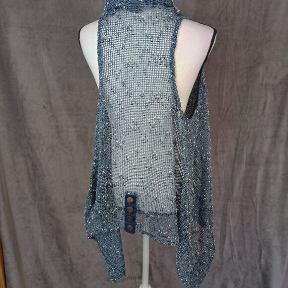 Katie Todd‎ Vest Minimalist Coastal Grandma Boho Cottage Beach Earthy Net O/S - Picture 8 of 8